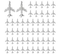 DICOSMETIC 100Pcs Airplane Charm Bulk Metal Aircraft Charms Transportation Pendants Antique Silver Plane Charm Alloy Flight Charm for DIY Jewelry Crafting Necklace Bracelet