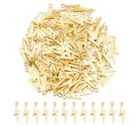 DICOSMETIC 100Pcs Alloy Lightning Charms Antique Golden Lightning Bolt Charms Tiny Flash Charms 27x7.5x2mm Thunder Charms Tibetan Charms Pendants for Jewelry Making, Hole: 2mm