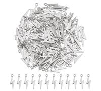 DICOSMETIC 100Pcs Alloy Lightning Charms Antique Silver Lightning Bolt Charms 27x7.5x2mm Thunder Charms Tiny Flash Charms Tibetan Charms Pendants for Jewelry Making, Hole: 2mm