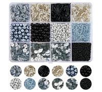 DICOSMETIC 108G Assorted Beads for Jewelry Making Bead and Sequin Kit Glass Round Bugle Beads Imitation Pearl Beads Tube Beads Pony Beads Loose Sequins for Jewelry Making, Silver