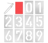 DICOSMETIC 10Pcs 10 Styles 8cm Numbers Stencil Stainless Steel Stencils Reusable 0-9 Digital Template Metal Stencil Templates for Door Signs Road Painting Scrapbooking