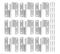 DICOSMETIC 10Pcs 3X2 Iron Door Hinges H-Shape Removable Lift Off Hinge with 60Pcs 304 Stainless Steel Screw Heavy Duty Radius Rounded Corner Hinges for Doors, Cabinet(Right Handed)