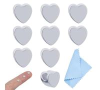 DICOSMETIC 10Pcs 925 Sterling Silver Heart Beads Large Hole Spacer Bead Metal Puffed Heart Beads Real Platinum Plated Love Beads with 1Pcs Polishing Cloth for Jewelry Making Necklace Bracelet Earring