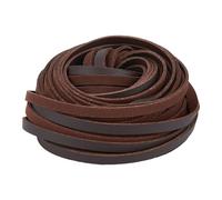 DICOSMETIC 10Pcs Coconut Brown Leather Cord 5mm Wide Genuine Leather Strip Flat PU Leather Cord Leather Braiding String for Necklace Bracelet DIY Crafts(About 1m/pc)