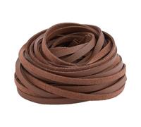DICOSMETIC 10Pcs Coffee Leather Cord 5mm Wide Genuine Leather Strip Flat PU Leather Cord Leather Braiding String for Necklace Bracelet DIY Crafts(About 1m/pc)