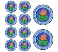 DICOSMETIC 10Pcs Dumpster Fire Enamel Pins Positive Lapel Pin 30.5mm Alloy Fire Response Team Brooch for Women Men Jackets Funny Decorative Gift