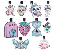 DICOSMETIC 10Pcs Dust Plug Charms Bulk Gothic Type-C USB Charging Port Charm 2-2.2 Inch Cell Phone Charm Plug Cover USB C Port Cap Protector Pendant for Cellphone Tablet Charging Ports Dust