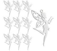 DICOSMETIC 10Pcs Fairy Charms Stainless Steel Angel Charms Fairy Angel Charms Pendants Fairy Tale Charm Jewelry Charms with 1.8mm Hole for Earrings Bracelets Necklace DIY Craft