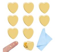 DICOSMETIC 10Pcs Heart Beads Sterling Silver Heart Beads Real 18K Gold Plated Love Spacer Beads Large Hole Metal Love Beads for DIY Making Bracelet Necklace, Hole: 1.2mm