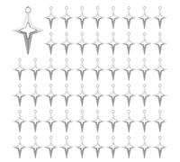 DICOSMETIC 110Pcs Star Charms Mini Star Pendant Charm Four Pointed Stars Charms Tibetan Style Antique Silver Hollow Alloy Charm for Bracelet Earring Jewelry Making, Hole: 1.8mm