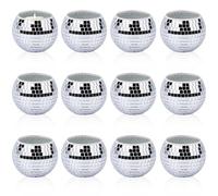 DICOSMETIC 12 Pcs Disco Ball Candle Holder Silver Glass Mirror Tealight Centerpiece 2.7x2.2 Inch/6.85x5.5cm Round Votive Set For Party Table Decor, Silver