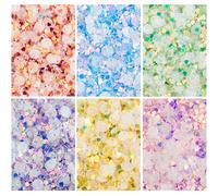 DICOSMETIC 120G 6 Colors Plastic Craft Sequins Crispy Bingsu Beads Holographic Chunky Glitter Iridescent Sequins for Slime 3D Heart Star Glitter Assortment Slime Microbeads Supplies Nail Art Sequin