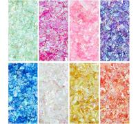 DICOSMETIC 120G 8 Colors Plastic Craft Sequins Holographic Chunky Glitter Iridescent Sequins for Slime 3D Glitter Assortment Slime Microbeads Supplies Nail Art Sequin for Women