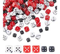 DICOSMETIC 120Pcs 3 Styles Acrylic Dice Beads Bulk 9.5-10.5mm Cube Loose Bead Colorful Dice Spacer Bead Small Fun Beads for Bracelet Necklace Earring DIY Jewelry Making