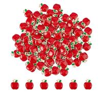 DICOSMETIC 120Pcs Red Apples Pendants Alloy Enamel Apples Charms Light Gold Tibetan Fruit Charms for DIY Bracelet Necklace Jewelry Making Teachers' Day Gift, Hole: 0.9mm