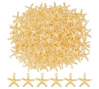 DICOSMETIC 120Pcs Starfish Charm Bulk Golden Textured Sea Star Charms Small Ocean Animal Pendant Beach Theme Charms Marine Life Pendants Alloy Summer Charm for Necklace Bracelet Jewelry Making