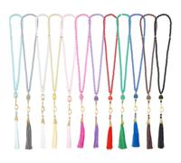 DICOSMETIC 12Pcs 12 Colors Islamic Rosary Necklace Glass Tasbih Prayer Beads 99 Prayer Beads Necklace with Gold Fishhook Charm and Tassel Decor Religious Gift for Women Men, 43cm