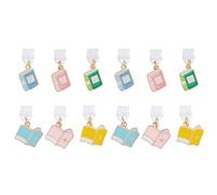 DICOSMETIC 12Pcs 6 Styles Dust Plug Charms Bulk Book Type-C Charging Port Charm Cell Phone Charm Plug Cover Plastic Dust Plugs with Alloy Enamel Charms USB C Port Cap Protector Pendant for Earphone