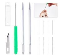 DICOSMETIC 12Pcs Doll Hair Rooting Holders Reroot Rehair Tools Brass Knitting Needle 1.5 Inch Doll Wig Tool Accessories Dolls Breed Hair Dolls Hairs Rerooting Tool