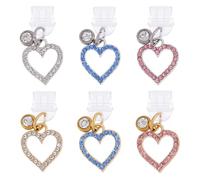 DICOSMETIC 12Pcs Dust Plug Charms Bulk Heart Type-C Charging Port Charm Cell Phone Charm Plug Cover Plastic Dust Plugs with Alloy Rhinestone Love Charms USB C Port Cap Protector Pendants for Earphone