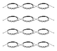 DICOSMETIC 12Pcs Saint Benedict Bracelets St. Benedict Rosary Bracelet Evil Protection Medal on Adjustable Black Cord Bracelet Catholic Religious Jewelry Gift for Men Women