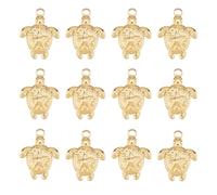 DICOSMETIC 12Pcs Turtle Charms Bulk Stainless Steel Tortoise Pendants Real 18K Gold Plated Sea Animal Charm Metal Ocean Charms Large Summer Beach Pendants for DIY Crafts Jewelry Making
