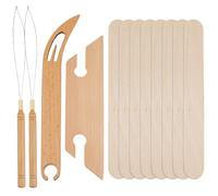 DICOSMETIC 12Pcs Wood Loom Weaving Shuttle Kit Wooden Knitting Looms Shuttles Set Beveled Inkle Weaving Shuttle for Weaving Lovers Beginners Knitted Crafts DIY