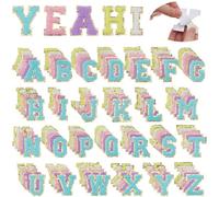 DICOSMETIC 130Pcs 5 Colors Chenille Letter Patches Self Adhesive Letter Patch Iron on/Sew on Alphabet Cloth Patches A-Z Embroidered Applique for Clothes, Bags, Hat, Phone Case Decor