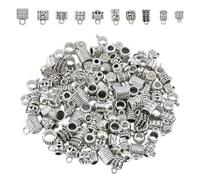 DICOSMETIC 140pcs Spacer Bail Beads 14 Styles Alloy Connector Bails Beads Antique Silver Loop Hanger Links for European Bracelet Necklace Jewelry Making, Hole: 1-2.7mm