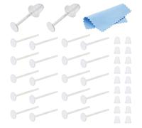 DICOSMETIC 15 Pairs 925 Sterling Silver Earrings Posts Flat Pad Earring Studs with 50Pcs Ear Nuts and 1Pc Polishing Cloth for Jewelry Making