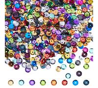 DICOSMETIC 150G Loose Sequin Bulk Rainbow Cup Sequins PVC Round Embroidery Sequins 6-7mm Tiny Craft Paillette with Hole for DIY Crafts Sewing Arts Clothing Christmas Decoration