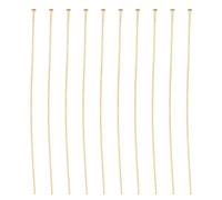 DICOSMETIC 150Pcs 18K Gold Plated Head Pins Brass Flat Head Pins 24 Gauge Straigt Long Jewelry Head Pin Beading End Headpins for DIY Jewelry Making