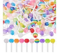 DICOSMETIC 150Pcs Mini Food for Crafts Miniature Food 3D Small Resin Lollipop Bulk Artificial Lollipop Models Dollhouse Accessories Doll Kitchen Micro Decor for Dollhouse Decoration