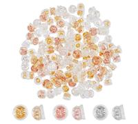 DICOSMETIC 150Pcs Silicone Ear Backs 3 Colors Half Round Earring Back with Brass Findings Comfortable Earring Safety Backs Rubber Earring Backs Replacements for Studs Hook Earring, Hole: 0.9mm