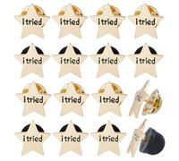 DICOSMETIC 15Pcs Light Gold i tried Stars Enamel Pin Creative Pop-Enamel Pin Lapel Badges Brooch Funny Fashion Jewelry Accessories for Women Men，16x15.5mm