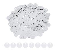 DICOSMETIC 1600Pcs Flat Round Sequin Paillettes 19mm Plastic Large Hole Sequins Loose Paillette Metallic Silver Sequins Bulk for Embroidery Applique Bridal Knitting Arts Crafts Jewelry Making