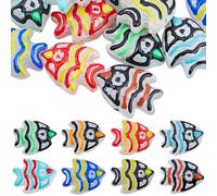 DICOSMETIC 16Pcs 8 Colors Lampwork Glass Fish Beads Cartoon Fish Beads Sea Ocean Animal Bead Cute Handmade Lampwork Bead for DIY Bracelet Necklace Jewelry Making, Hole: 1.2mm