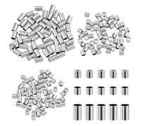 DICOSMETIC 180Pcs 3 Size Column Spacer Beads 2/4mm Crimp Tube Beads Stainless Steel Loose Spacer Beads Rouond Tube Beads for Jewelry Making and DIY Crafts, Hole: 1~2mm
