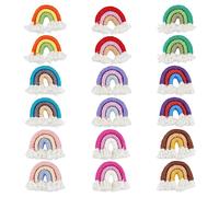 DICOSMETIC 18Pcs 9 Colors Macrame Weaving Rainbow Charms Rainbow Tassel Charms Colorful Boho Rainbows Charm Handmade Weaving Ornament Polycotton Charm for Jewekry Keychains Making