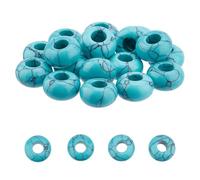 DICOSMETIC 18Pcs Synthetic Turquoise Beads 13x7mm Rondelle Stone Beads Turquoise Disk Stone Bead Large Hole Gemstone Bead for Bracelet Necklace Earring Jewelry Making, Hole: 5mm