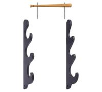 DICOSMETIC 1Pair 3-Tier Baseball Bat Display Holders 13.78x3.54x0.39 Inch Wall Mount Bat Holder Stand Wood Softball Bats Storage Rack Black Sport Equipment Hanger Organizer for Living Room Bedroom