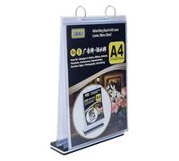DICOSMETIC 1Pc A4 Multi-Page Flip Acrylic Sign Holder Table Flip Menu Holder with 6 Pages Sleeve 14.17x8.86x0.63 Inch Tabletop Sign Vertical Display Stand for Photo Bar Restaurants Weddings Hotel