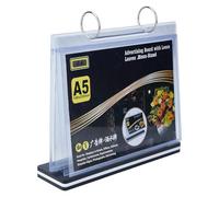 DICOSMETIC 1Pc A5 Multi-Page Flip Acrylic Sign Holder Table Flip Menu Holder with 6 Pages Sleeve 32.09x8.46x1.42 Inch Tabletop Sign Vertical Display Stand for Photo Bar Restaurants Weddings Hotel
