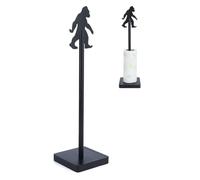 DICOSMETIC 1Pc Chimpanzees Paper Towel Holder Creative Paper Towel Roll Holder Black Standing Papers Roll Holder Wooden Countertop Decor for Table Kitchen Bathroom, 12.4x47cm