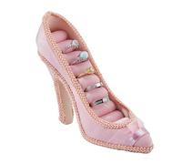 DICOSMETIC 1Pc High Heel Jewelry Storage Shoe Rings Holder Small Jewelry Displays Stand Pink High-Heeled Earrings Organizer for Women Ladies Home Decor Ornaments Retail Store