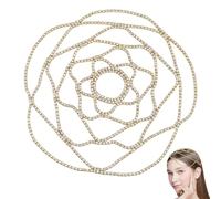 DICOSMETIC 1Pc Rhinestone Head Chains Golden Crystal Headpiece 8.9x0.1 Inch Wedding Bride Hair Headband 20s Flapper Headpiece Caps Hair Accessories for Women