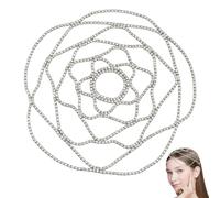 DICOSMETIC 1Pc Rhinestone Head Chains Platinum Crystal Headpiece 8.9x0.1 Inch Wedding Bride Hair Headband 20s Flapper Headpiece Caps Hair Accessories for Women