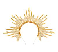 DICOSMETIC 1Pc Sun Goddess Halo Crown Sun Headband Halloween Gold Halo Sunburst Crown Butterfly Headband Headdress for Women Party Cosplay Decoration