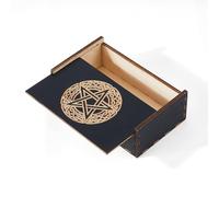 DICOSMETIC 1Pc Wood Tarot Card Box Small Tarot Storage Boxes Star Card Case Fortune Telling Trinket Keepsake Box Rectangle Magic Cards Holder for Witchcraft Home Decor Stones Jewelry