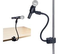 DICOSMETIC 1Pcs Microphone Stand Gooseneck Mic Stand Table Microphone Stands Holder with 11.7 Inch Mic Boom Arm for Speech Conference Choir Class Wedding Concert Party, Black